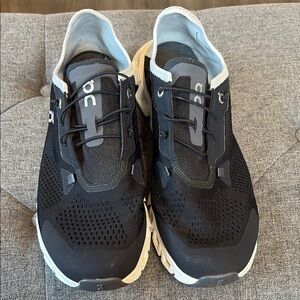 On Running Black and Gray Sneakers with Breathable Mesh